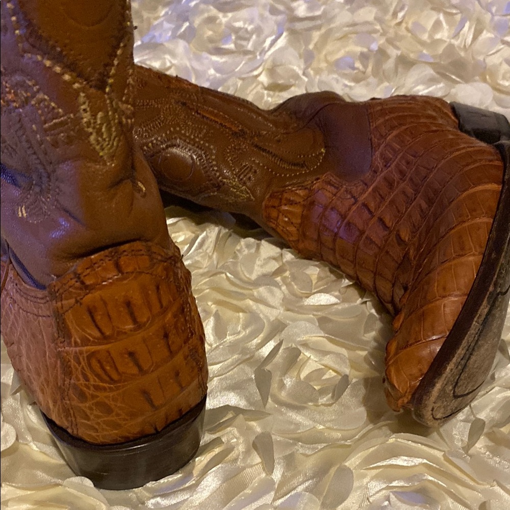 Men's Brown Leather Western Boots - Picture 5 of 10
